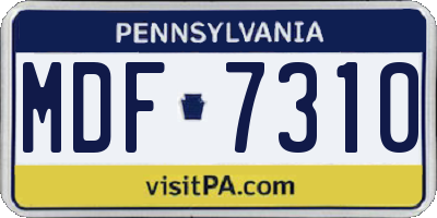PA license plate MDF7310