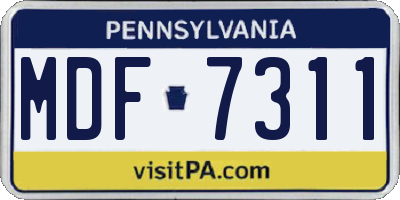 PA license plate MDF7311