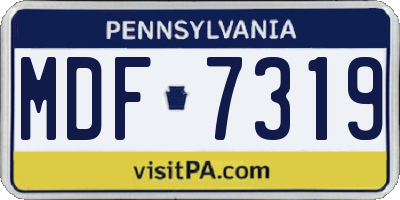 PA license plate MDF7319