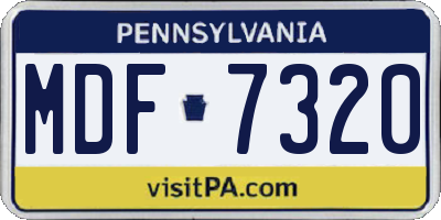 PA license plate MDF7320