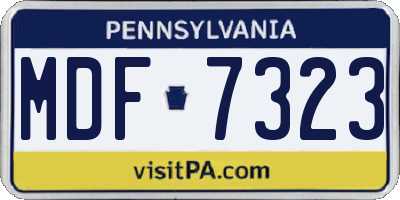 PA license plate MDF7323
