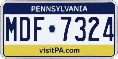 PA license plate MDF7324
