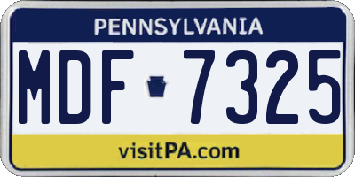 PA license plate MDF7325