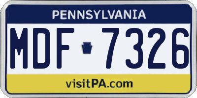 PA license plate MDF7326