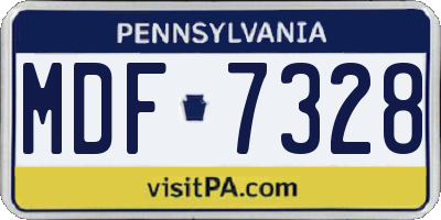 PA license plate MDF7328