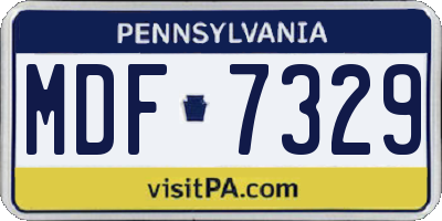 PA license plate MDF7329