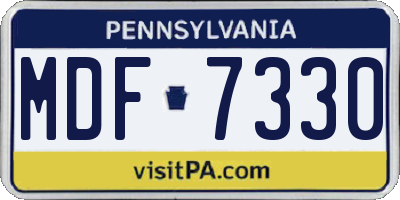 PA license plate MDF7330