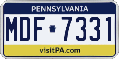 PA license plate MDF7331