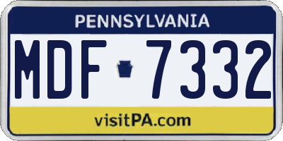 PA license plate MDF7332