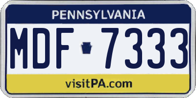 PA license plate MDF7333