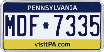 PA license plate MDF7335