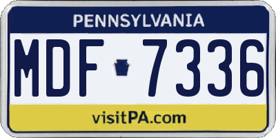 PA license plate MDF7336