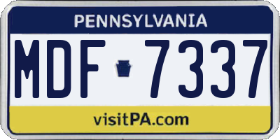 PA license plate MDF7337