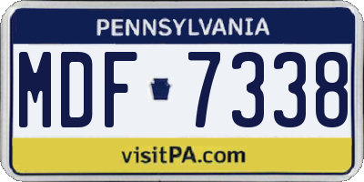 PA license plate MDF7338