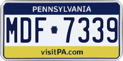 PA license plate MDF7339