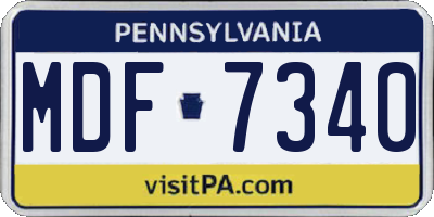 PA license plate MDF7340