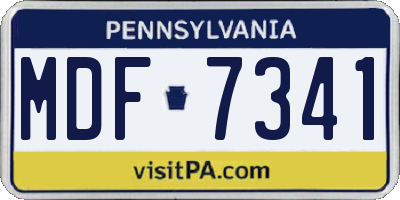 PA license plate MDF7341