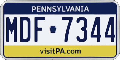 PA license plate MDF7344