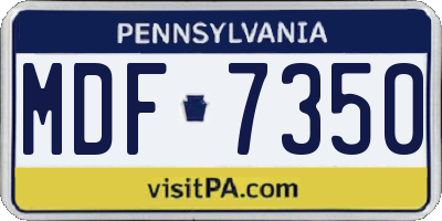 PA license plate MDF7350