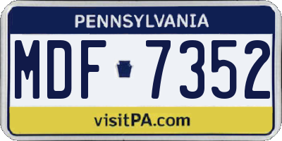 PA license plate MDF7352