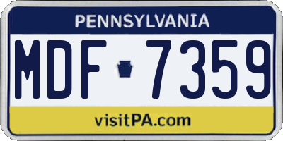 PA license plate MDF7359