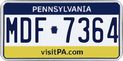 PA license plate MDF7364