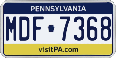 PA license plate MDF7368