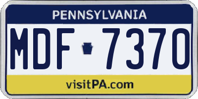 PA license plate MDF7370