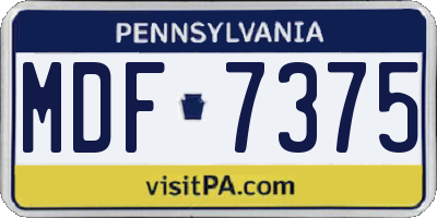 PA license plate MDF7375