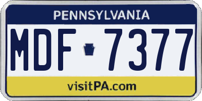 PA license plate MDF7377