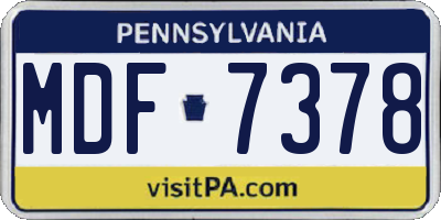 PA license plate MDF7378