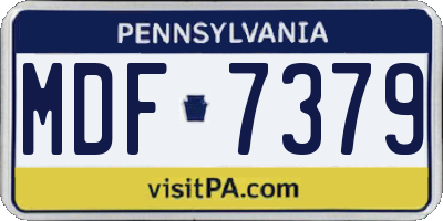 PA license plate MDF7379