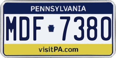 PA license plate MDF7380