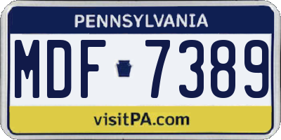 PA license plate MDF7389