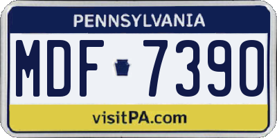 PA license plate MDF7390