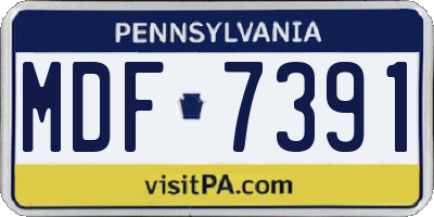 PA license plate MDF7391