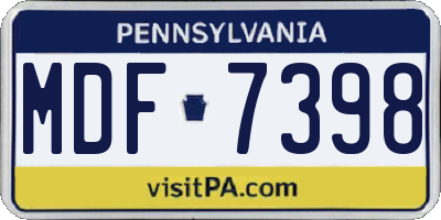 PA license plate MDF7398