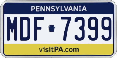 PA license plate MDF7399