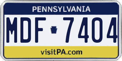 PA license plate MDF7404
