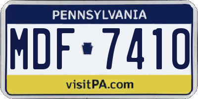 PA license plate MDF7410