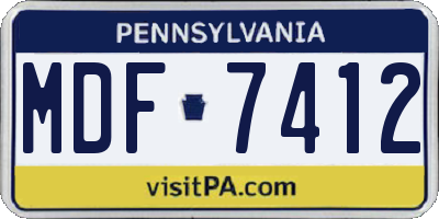 PA license plate MDF7412