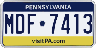 PA license plate MDF7413