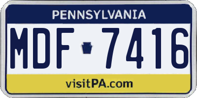 PA license plate MDF7416