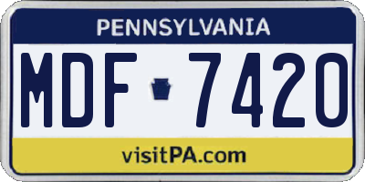 PA license plate MDF7420