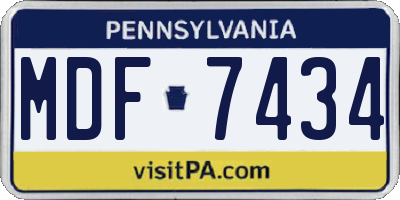 PA license plate MDF7434