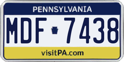 PA license plate MDF7438