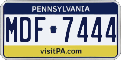 PA license plate MDF7444