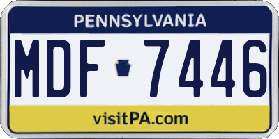 PA license plate MDF7446
