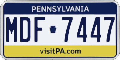 PA license plate MDF7447