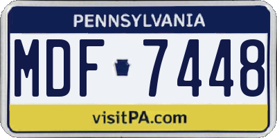 PA license plate MDF7448